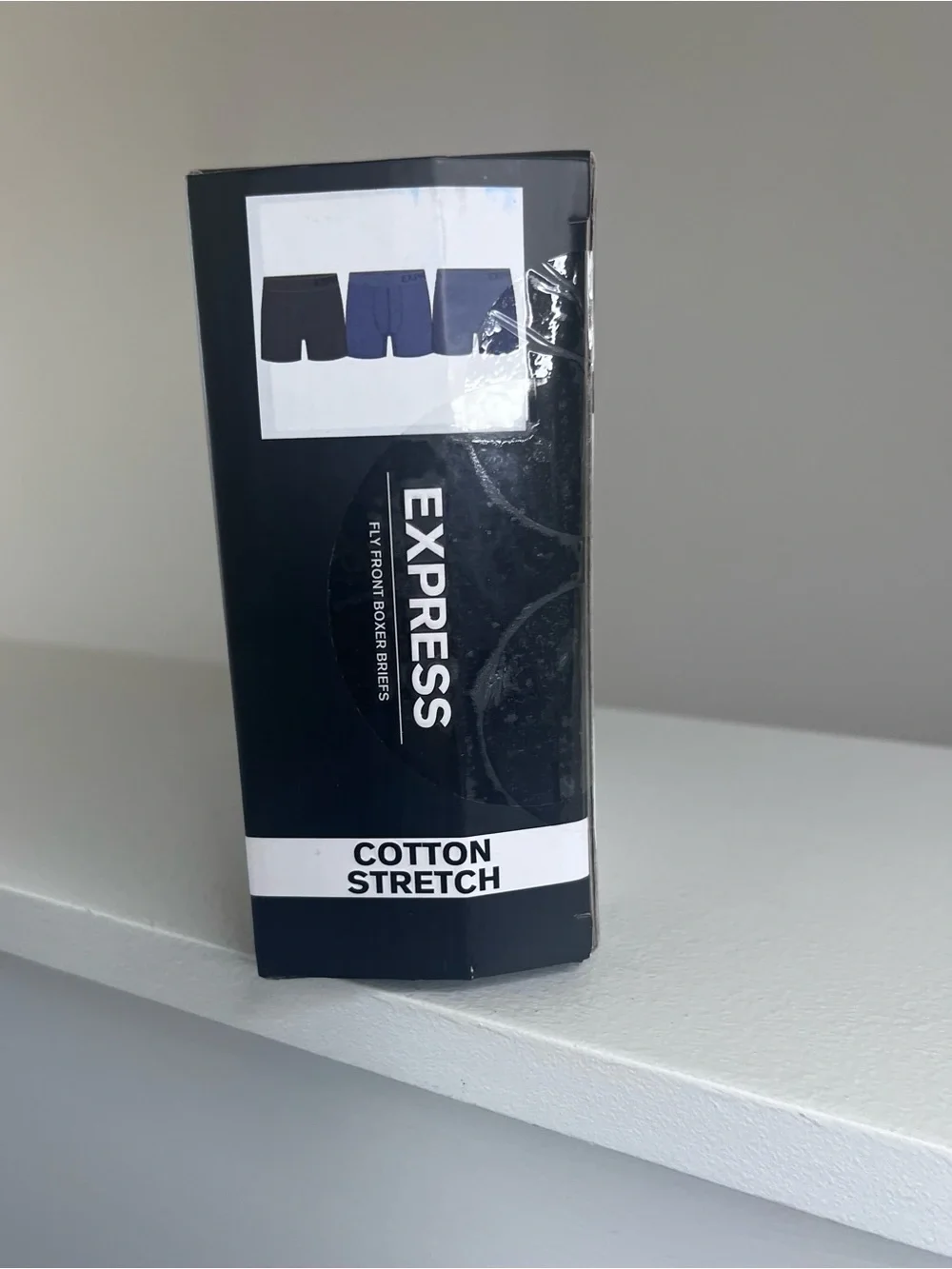 Express Men’s Cotton Stretch Boxer Briefs – Blue (3 Pack) Large